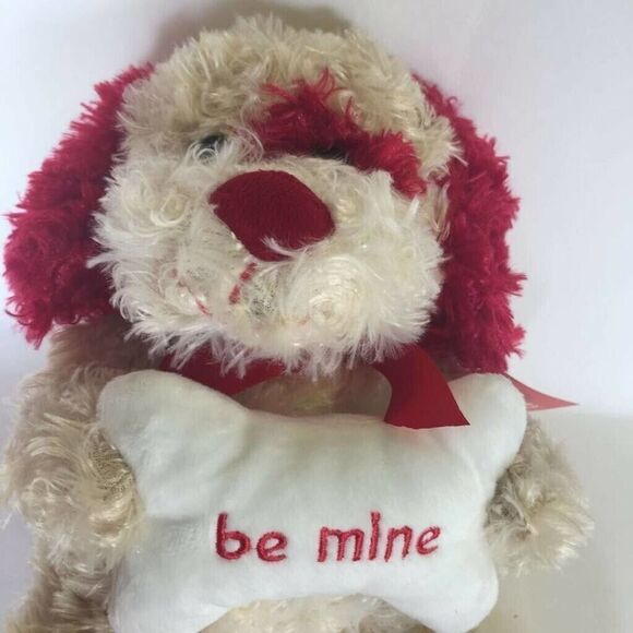 Valentines Day Be Mine White Red Dog Plush Burton & Burton Stuffed Toy Pup 12" - Picture 7 of 8